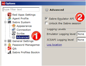 Activating Sabre Api In Sabre Red Workspace Prior To Sabre Red